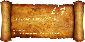 Linkner Fabióla névjegykártya